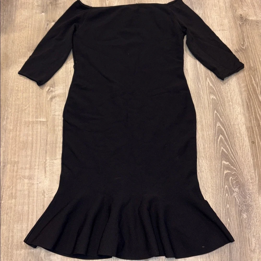 New York & Co. Eva Mendez Elegant Black off Shoulder Sleeve Dress - Picture 8 of 8
